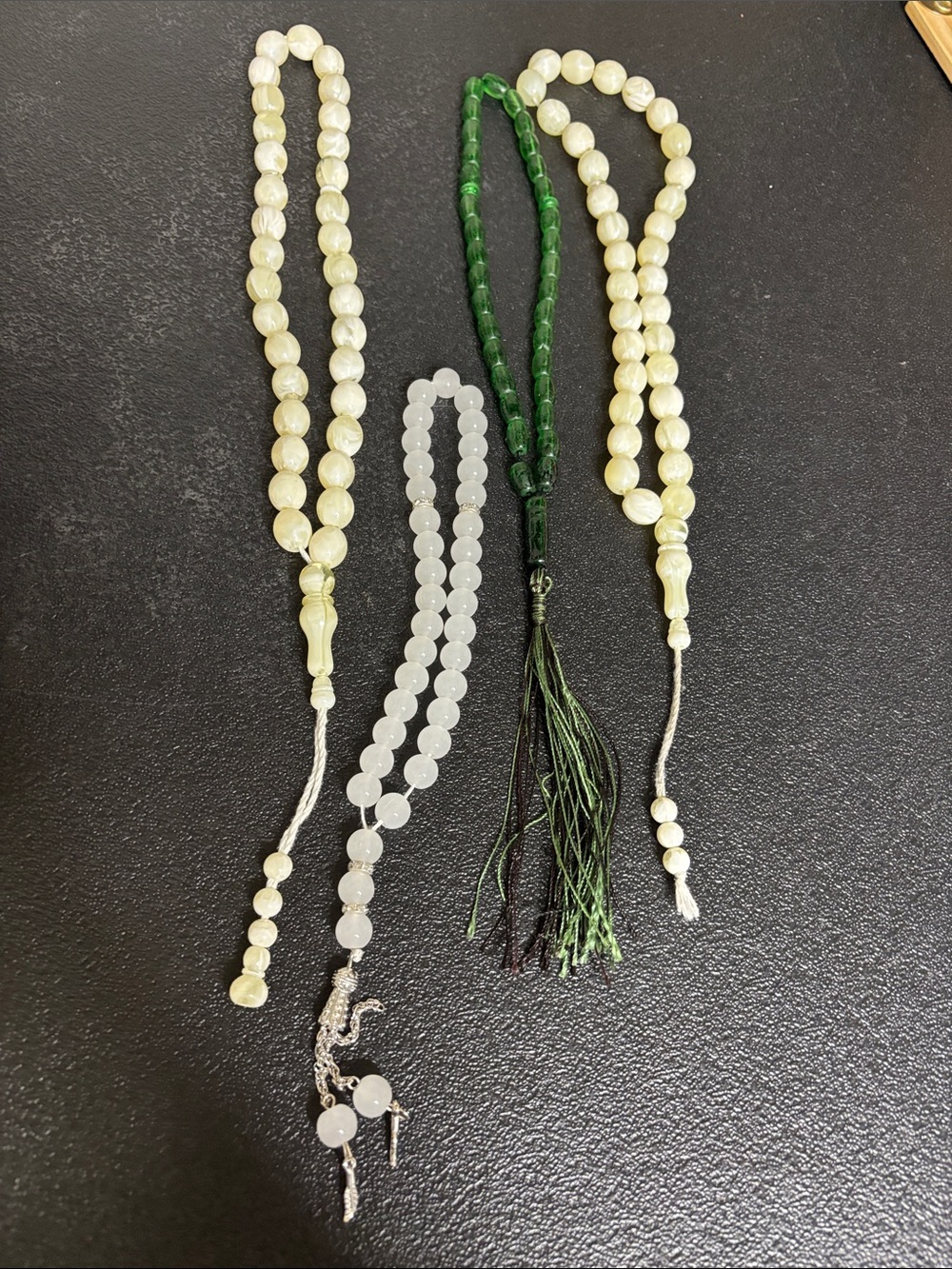 Elegant Islamic Green Ivory Prayer Beads Set - Women Jewelry